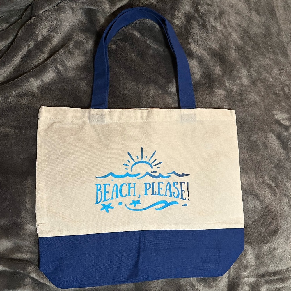 Custom Tote Bag - Colored base - Reusable - Beach Please
